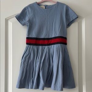 **Authentic Gucci Blue Kids Dress with Red Accent - Size 5